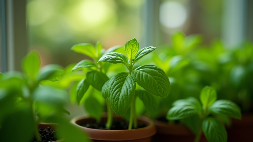 Proper harvesting technique for herb plants showing where to pinch basil and parsley for bushier growth